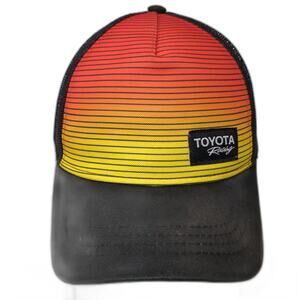 Toyota Racing Snapback Trucker Hat Multi One Size Adjustable Mesh Back Striped
